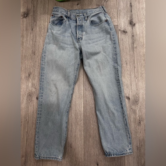 Levis 501 Cropped Light Wash Jeans W27 L26 - Picture 4 of 4